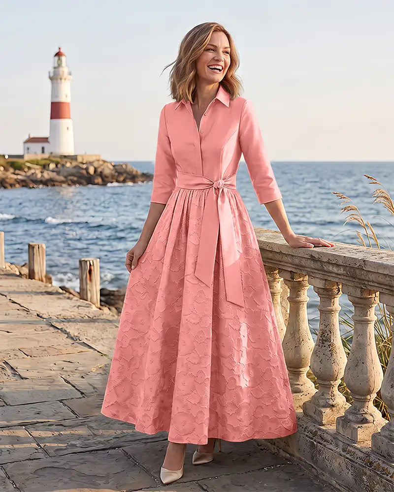 Shirt Style Maxi A Line Mother of the Bride Dress