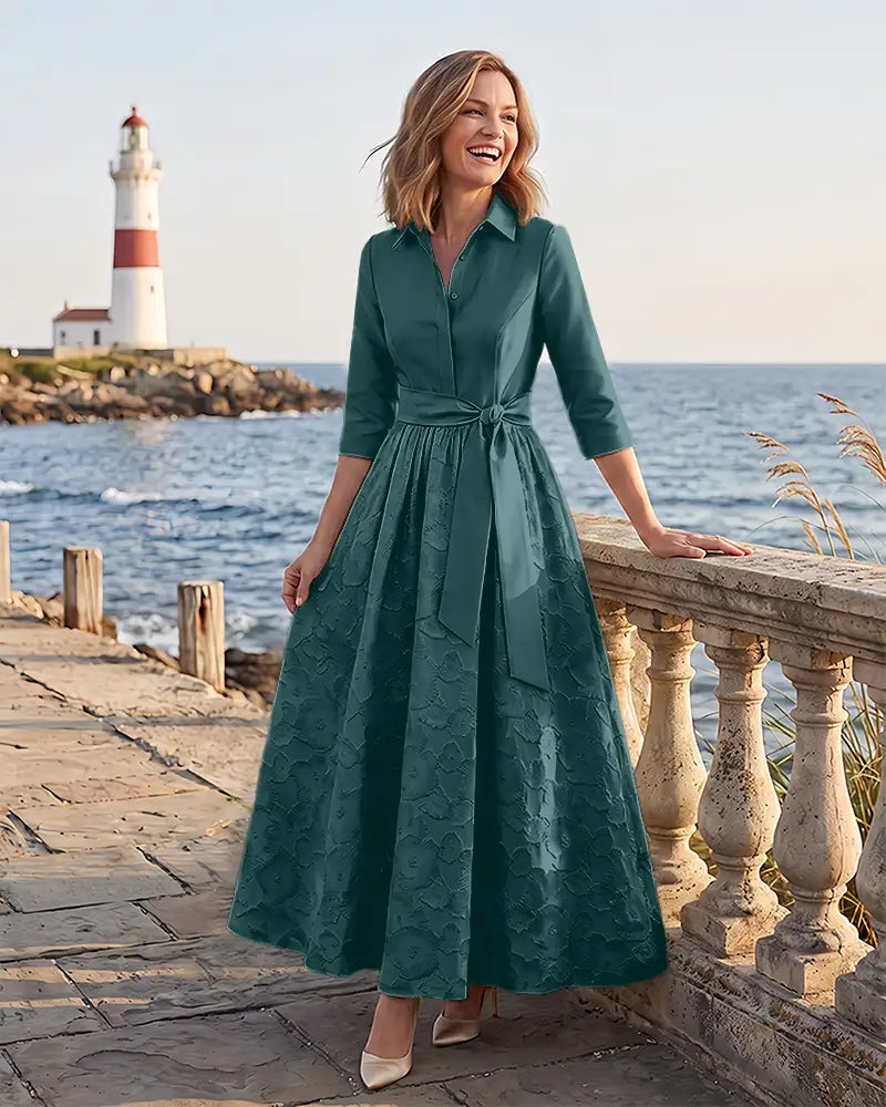 Shirt Style Maxi A Line Mother of the Bride Dress