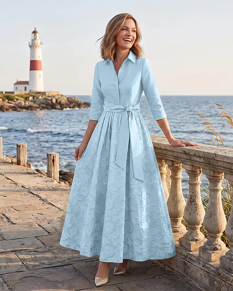 Shirt Style Maxi A Line Mother of the Bride Dress
