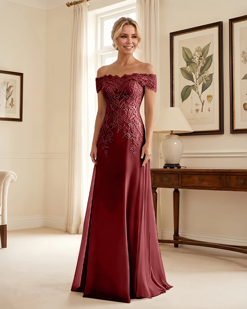 Off-the-Shoulder-Lace-Applique-Mother-of-the-Bride-Dress-Burgundy-1