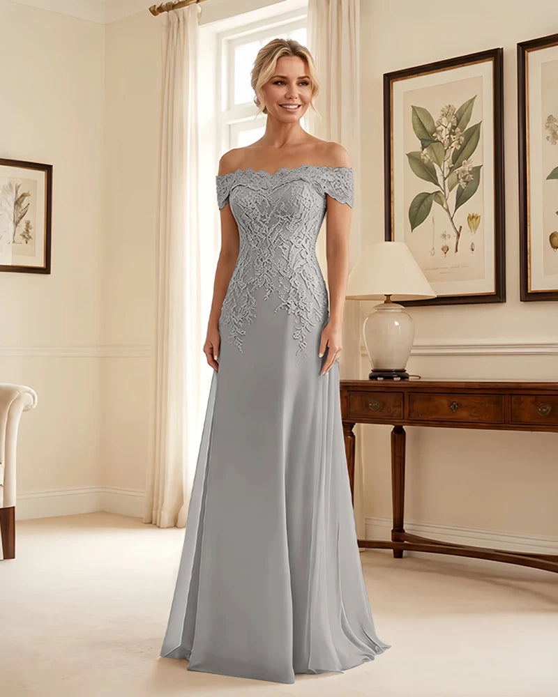 Off-the-Shoulder-Lace-Applique-Mother-of-the-Bride-Dress-Silver-1