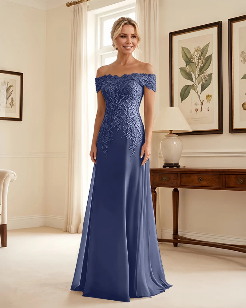 Off-the-Shoulder-Lace-Applique-Mother-of-the-Bride-Dress-Steel-Blue-1