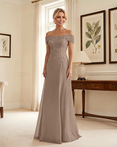 Off-the-Shoulder-Lace-Applique-Mother-of-the-Bride-Dress-Taupe-1
