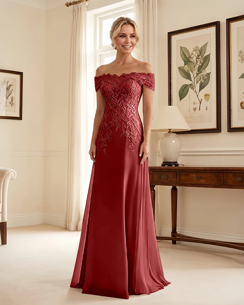Off-the-Shoulder-Lace-Applique-Mother-of-the-Bride-Dress-Terracotta-1