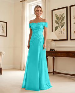 Off-the-Shoulder-Lace-Applique-Mother-of-the-Bride-Dress-Turquoise-1