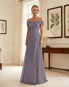 Off-the-Shoulder-Lace-Applique-Mother-of-the-Bride-Dress-Wisteria-1