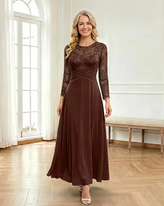 Mesh-Flowy-Mother-of-the-Bride-Dress-Brown-1