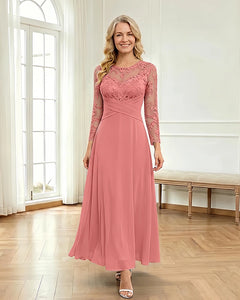 Mesh-Flowy-Mother-of-the-Bride-Dress-Coral-1