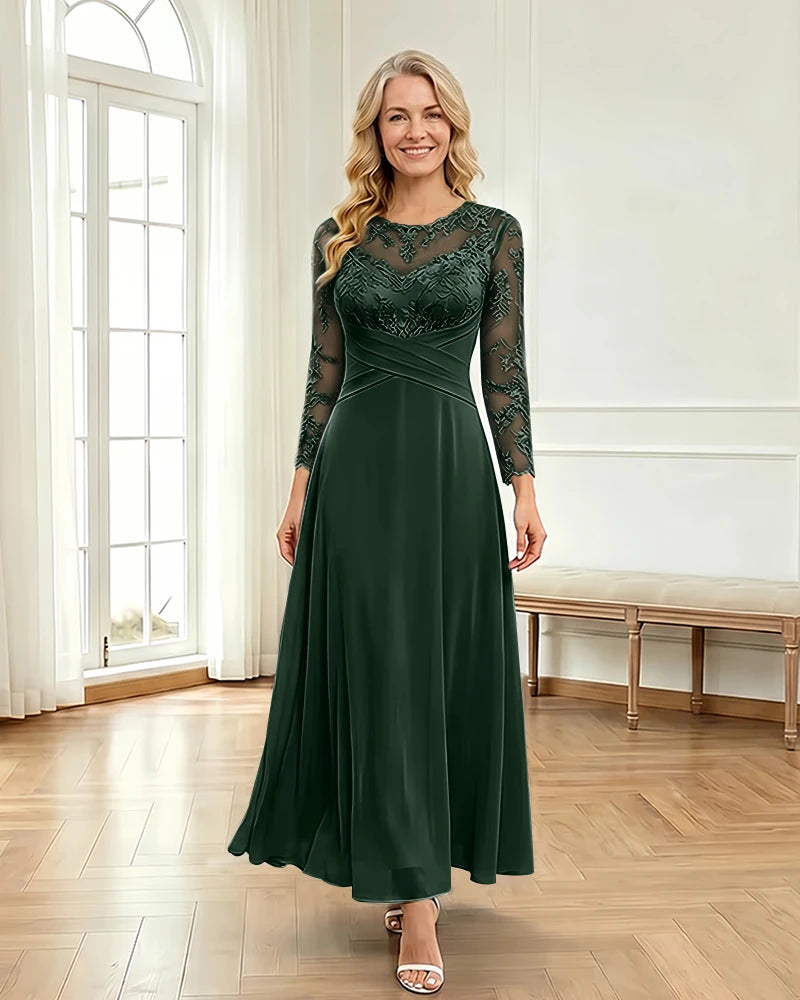Mesh-Flowy-Mother-of-the-Bride-Dress-Emerald-1