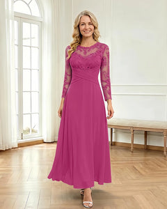 Mesh-Flowy-Mother-of-the-Bride-Dress-Fuchsia-1