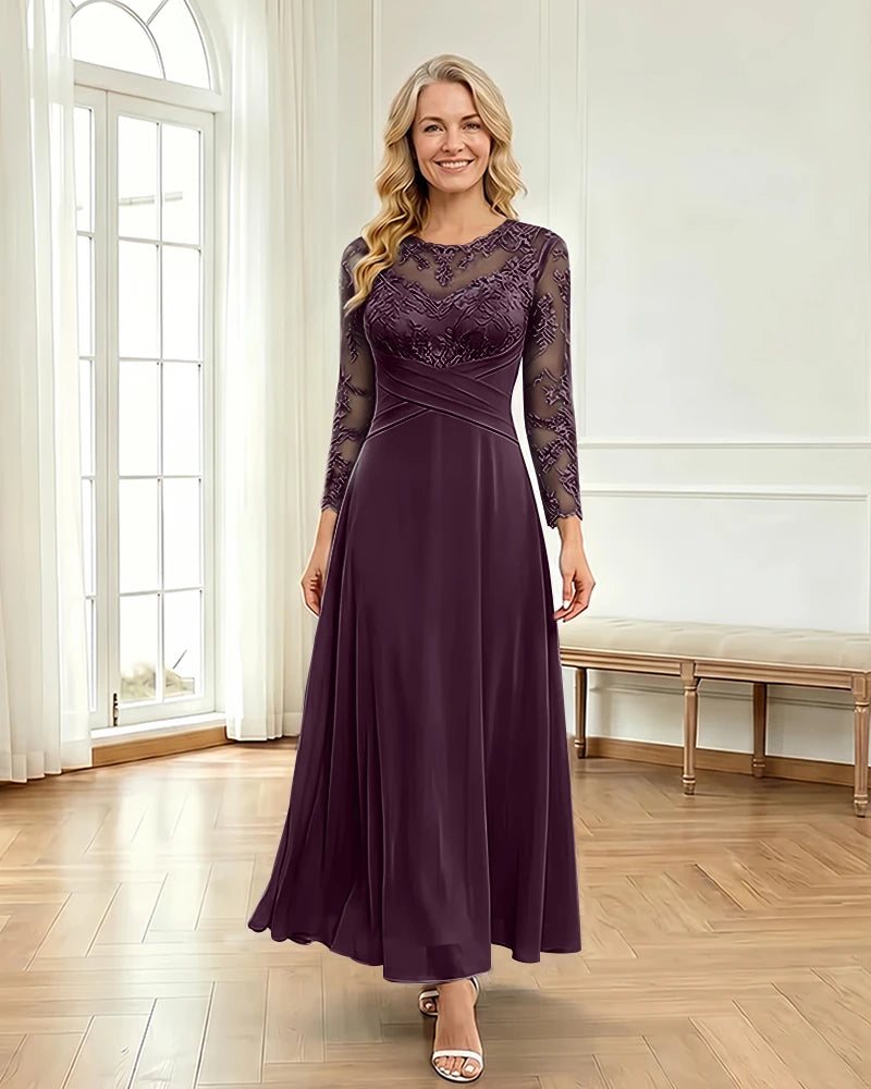 Mesh-Flowy-Mother-of-the-Bride-Dress-Plum-1