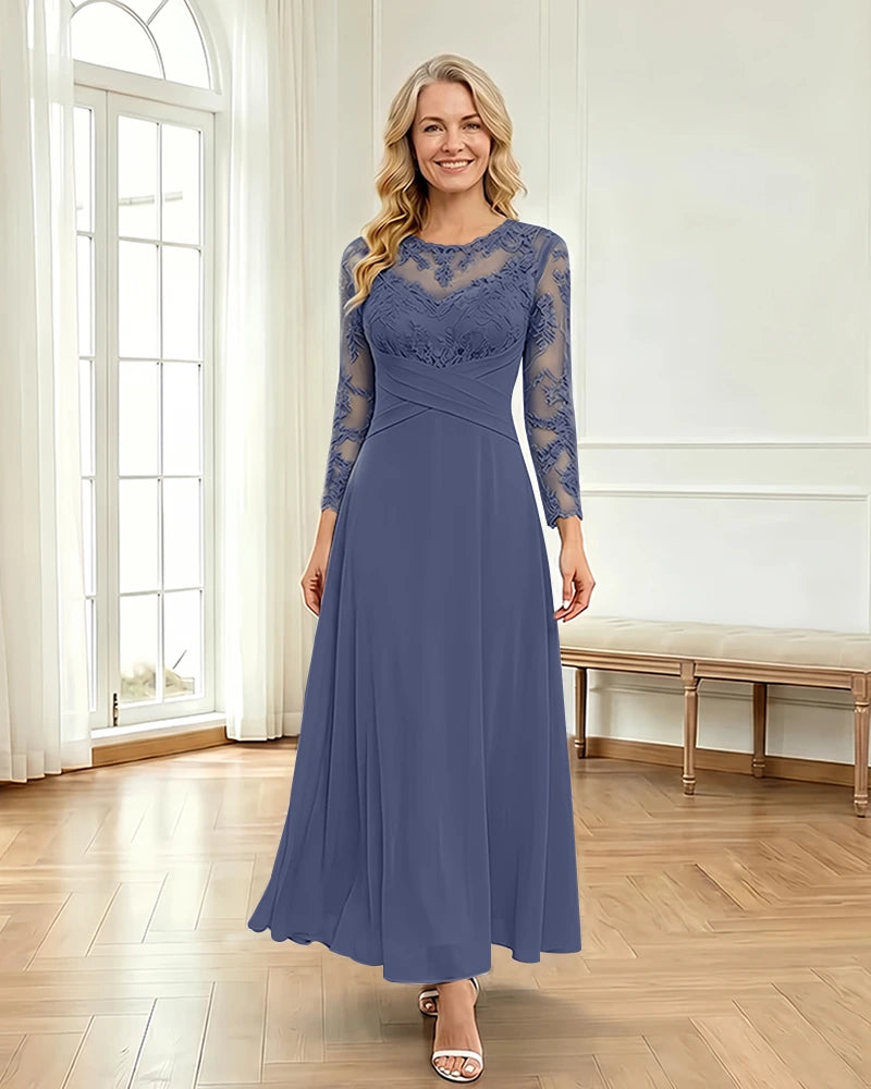 Mesh-Flowy-Mother-of-the-Bride-Dress-Steel-Blue-1