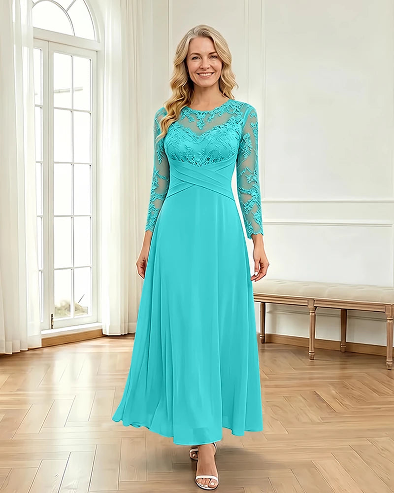Mesh-Flowy-Mother-of-the-Bride-Dress-Turquoise-1