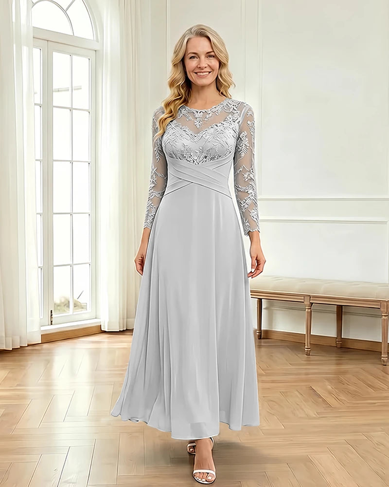 Mesh-Flowy-Mother-of-the-Bride-Dress-White-1