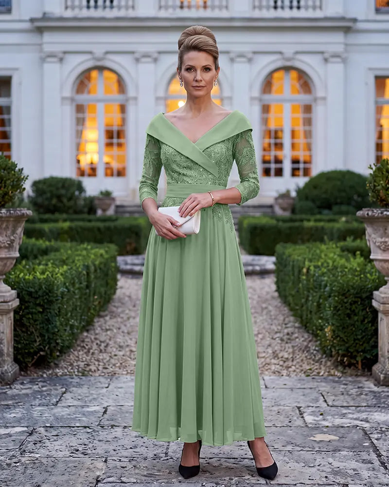 Off‑the‑Shoulder Mother of the Bride Dress with Sequin