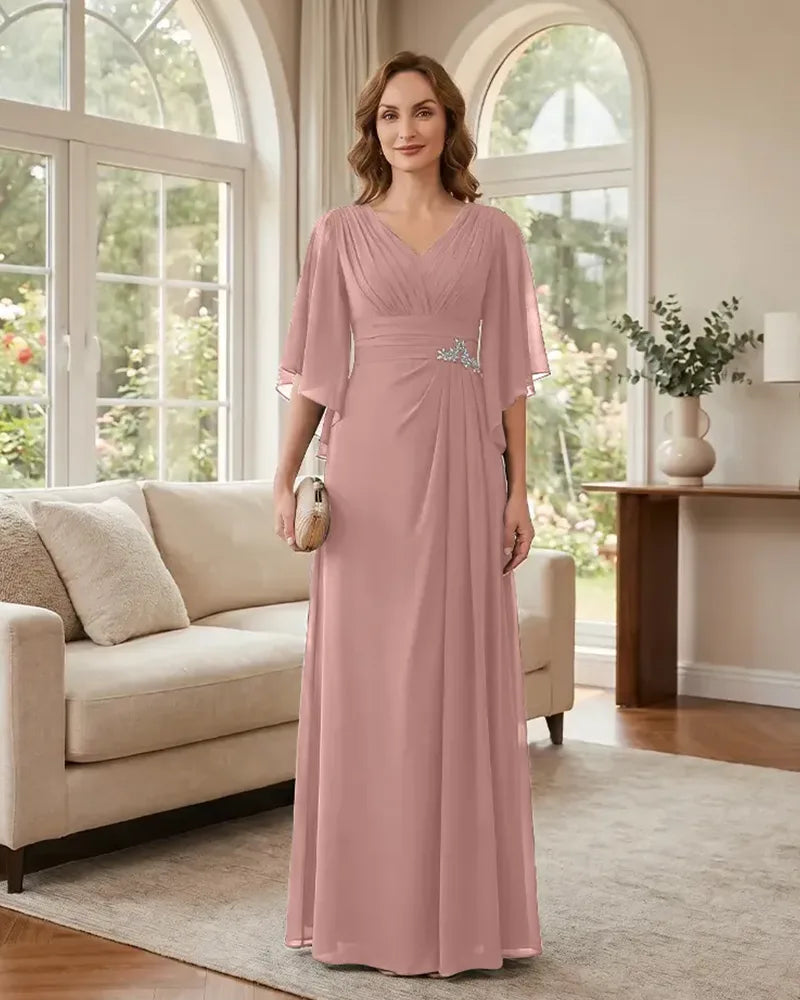 Chiffon-A-Line-Mother-of-the-Bride-Dress-with-Flutter-Sleeves-Blushing-Pink-1