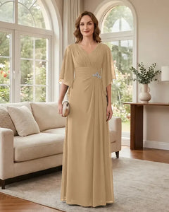 Chiffon-A-Line-Mother-of-the-Bride-Dress-with-Flutter-Sleeves-Champagne-1
