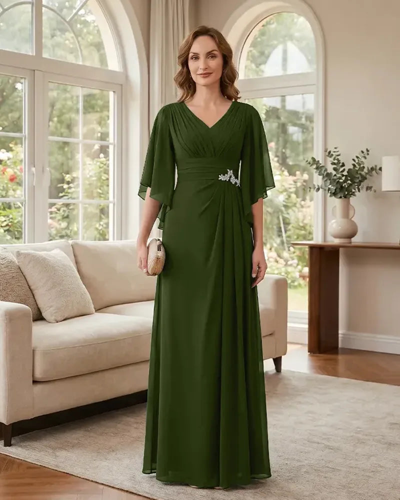 Chiffon-A-Line-Mother-of-the-Bride-Dress-with-Flutter-Sleeves-Clover-1