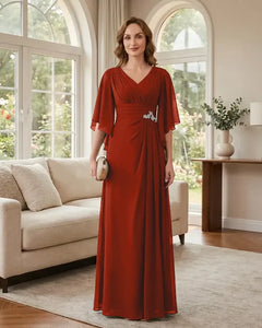 Chiffon-A-Line-Mother-of-the-Bride-Dress-with-Flutter-Sleeves-Desert-Rosel-1