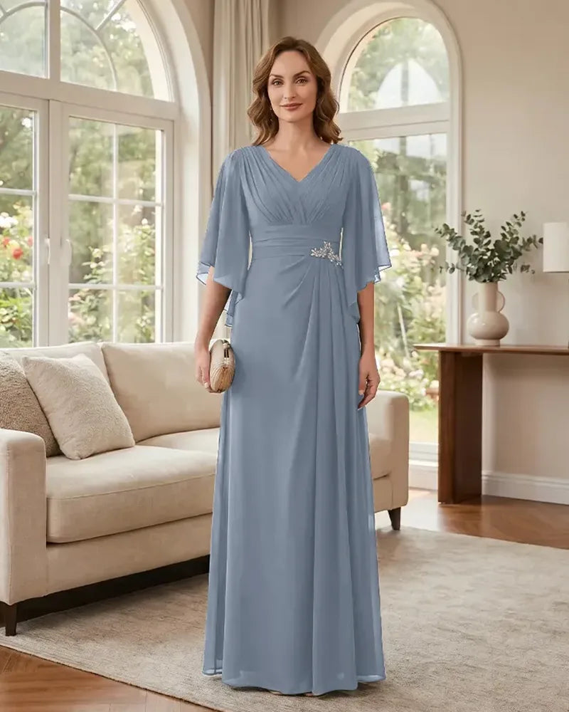 Chiffon-A-Line-Mother-of-the-Bride-Dress-with-Flutter-Sleeves-Dusty-Blue-1