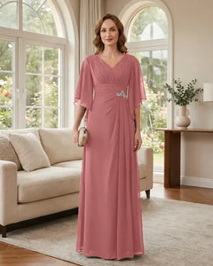 Chiffon-A-Line-Mother-of-the-Bride-Dress-with-Flutter-Sleeves-Dusty-Rose-1