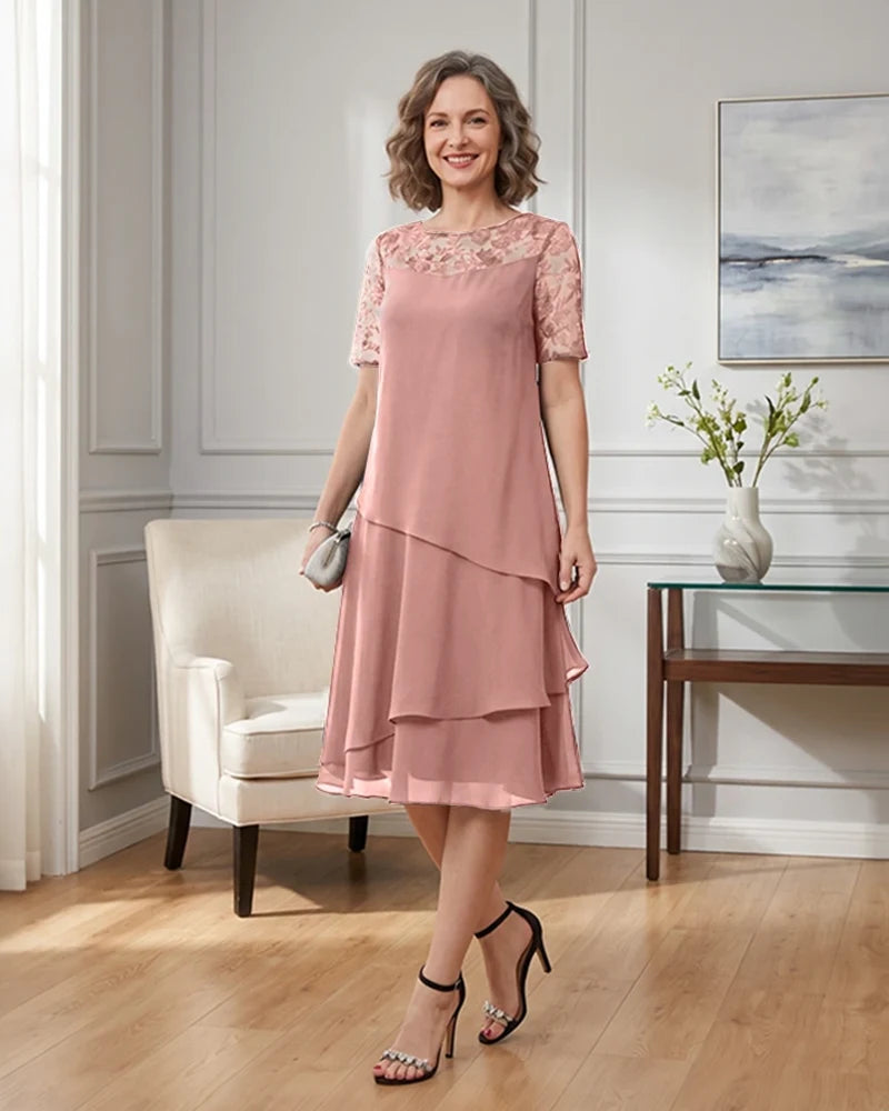 Tiered-Chiffon-Mother-of-the-Bride-Dress-with-Lace-Sleeves-Blushing-Pink-1