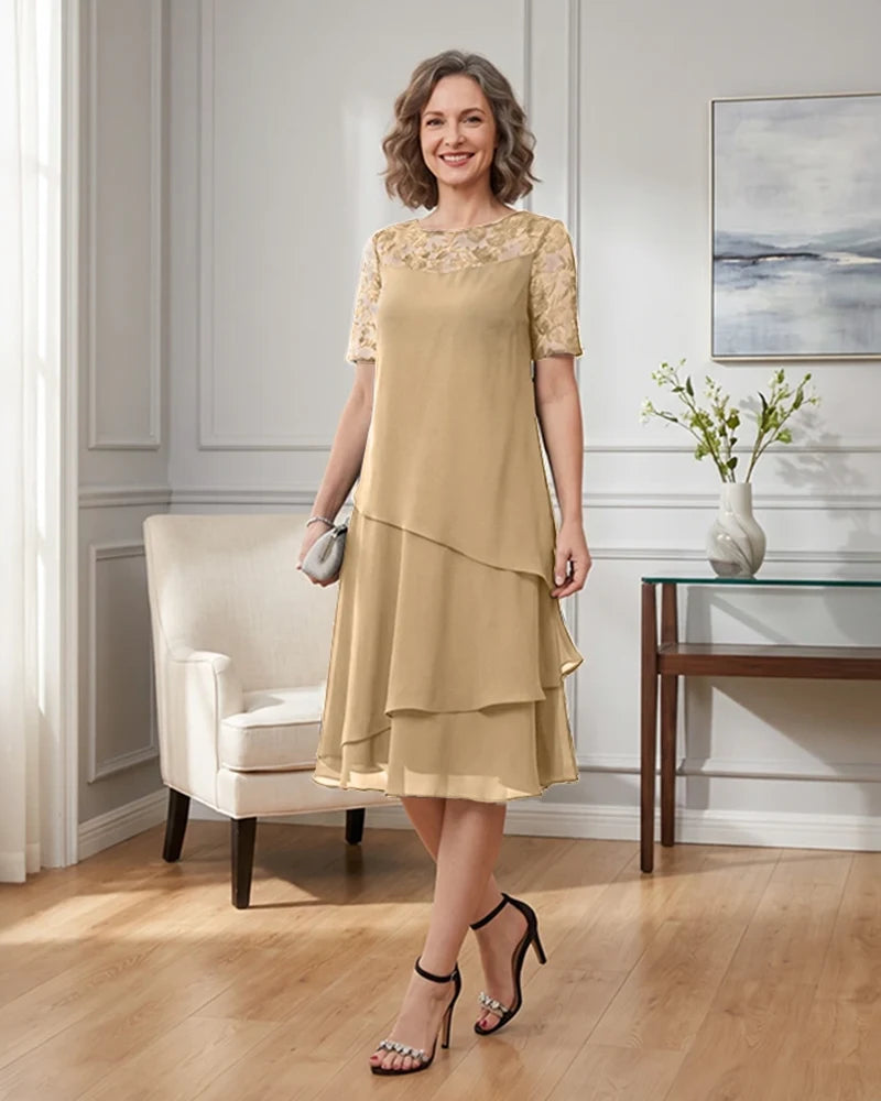 Tiered-Chiffon-Mother-of-the-Bride-Dress-with-Lace-Sleeves-Champagne-1