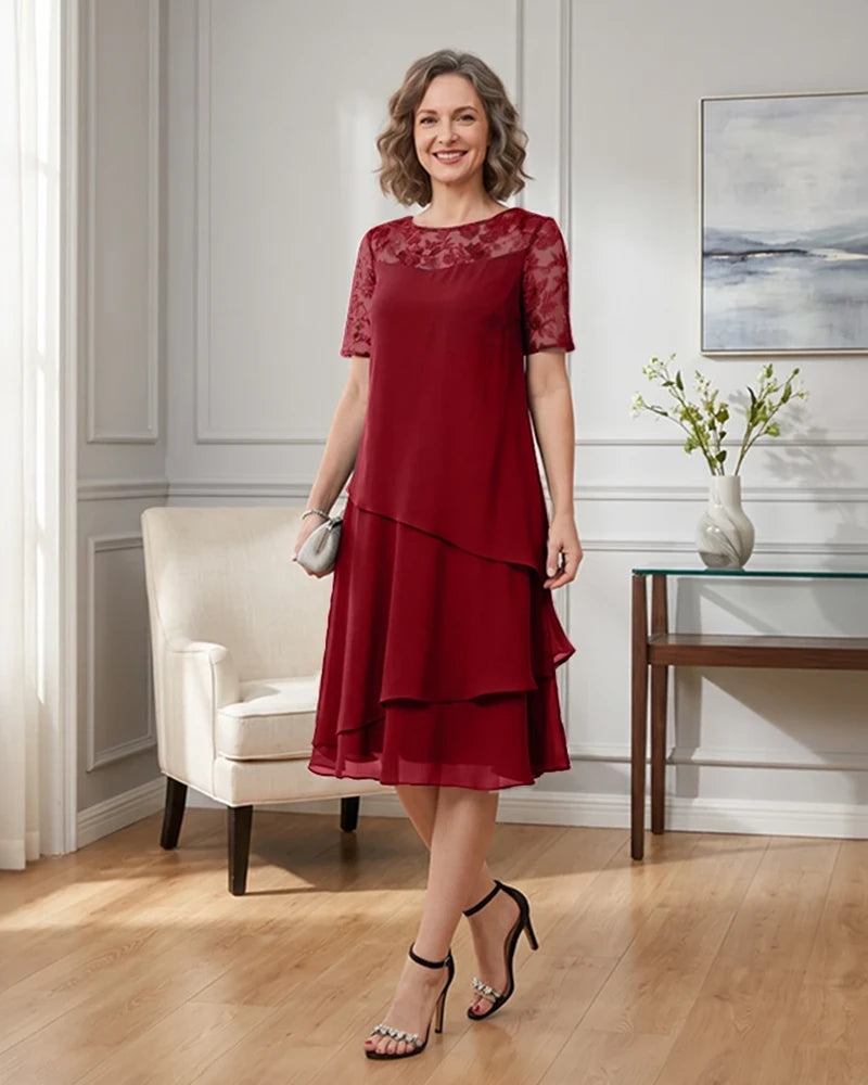 Tiered-Chiffon-Mother-of-the-Bride-Dress-with-Lace-Sleeves-Desert-Rose-1