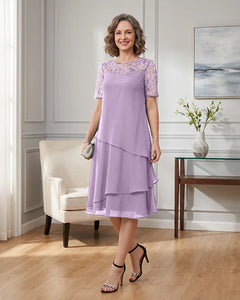 Tiered-Chiffon-Mother-of-the-Bride-Dress-with-Lace-Sleeves-Lilac-1