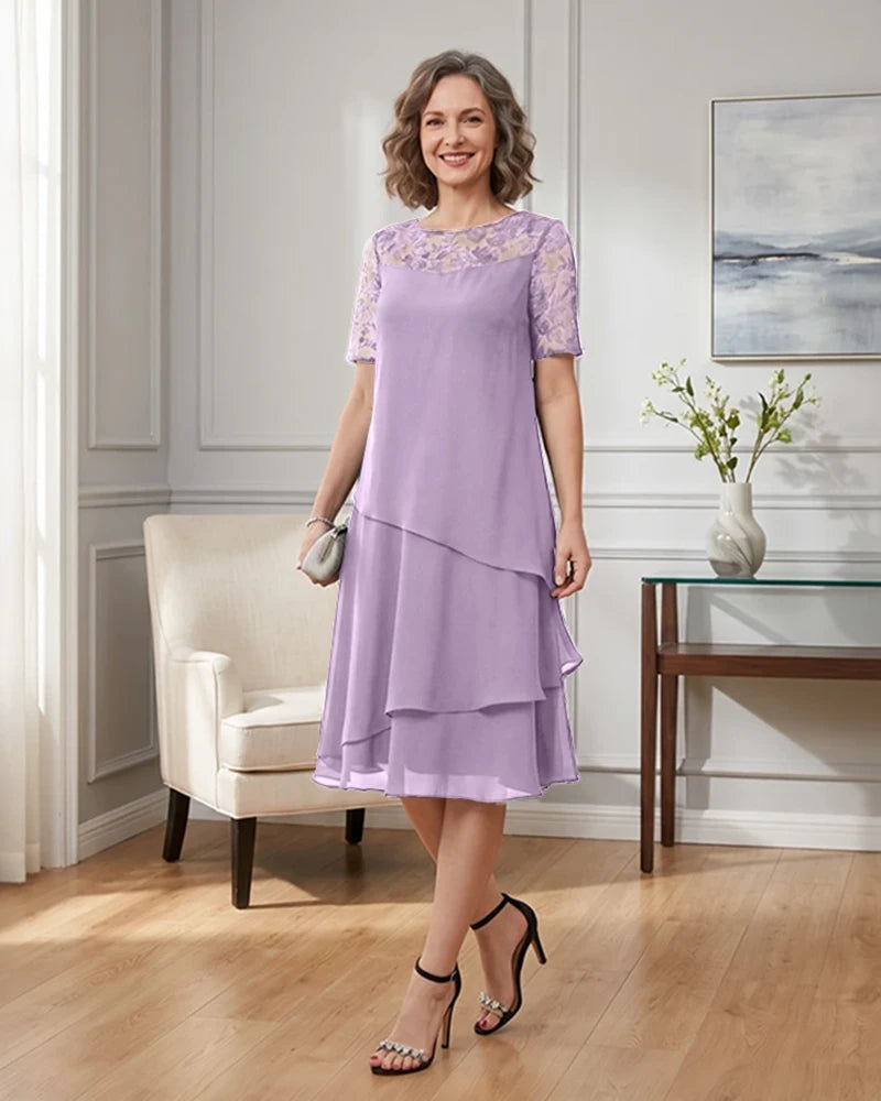 Tiered-Chiffon-Mother-of-the-Bride-Dress-with-Lace-Sleeves-Lilac-1