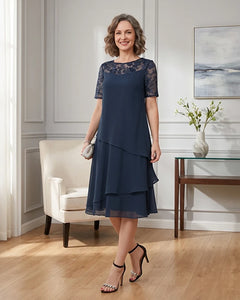 Tiered-Chiffon-Mother-of-the-Bride-Dress-with-Lace-Sleeves-Dark-Navy-1