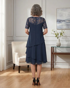 Tiered-Chiffon-Mother-of-the-Bride-Dress-with-Lace-Sleeves-Dark-Navy-2