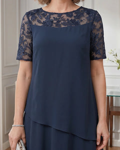 Tiered-Chiffon-Mother-of-the-Bride-Dress-with-Lace-Sleeves-Dark-Navy-4