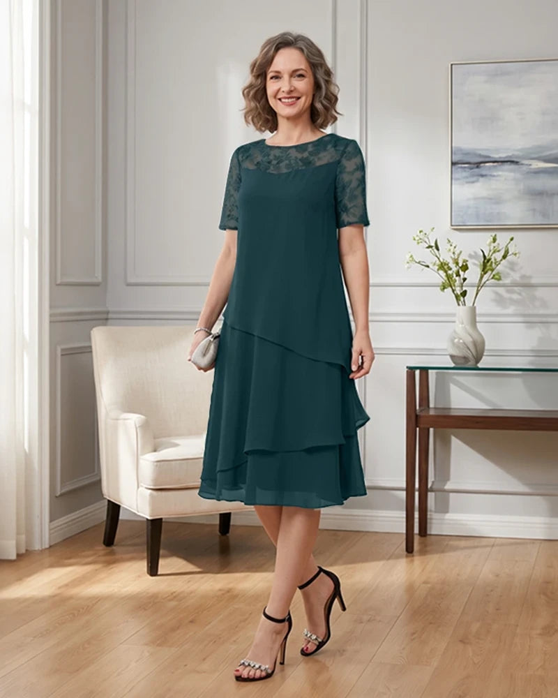 Tiered-Chiffon-Mother-of-the-Bride-Dress-with-Lace-Sleeves-Peacock-1