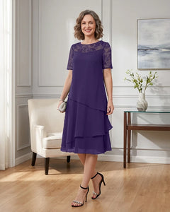 Tiered-Chiffon-Mother-of-the-Bride-Dress-with-Lace-Sleeves-Regency-1