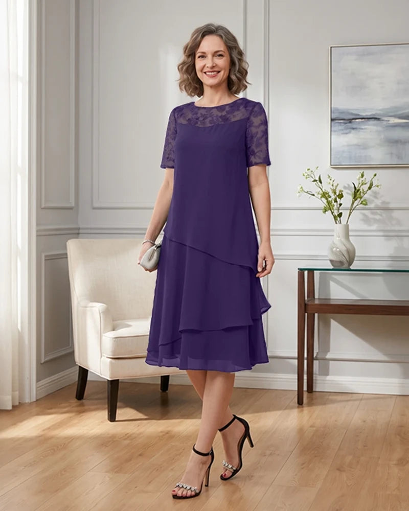 Tiered-Chiffon-Mother-of-the-Bride-Dress-with-Lace-Sleeves-Regency-1