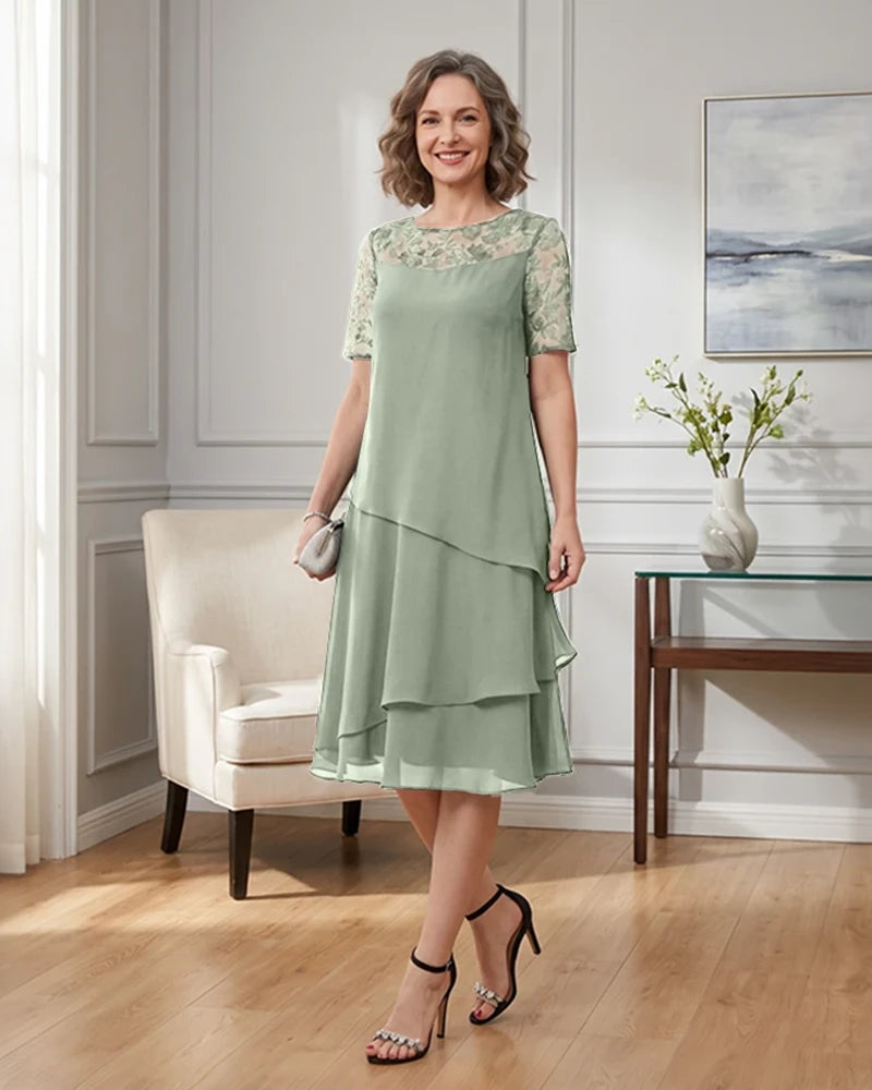 Tiered-Chiffon-Mother-of-the-Bride-Dress-with-Lace-Sleeves-Sage-1