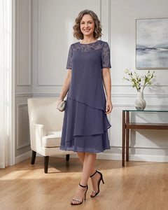 Tiered-Chiffon-Mother-of-the-Bride-Dress-with-Lace-Sleeves-Stormy-1