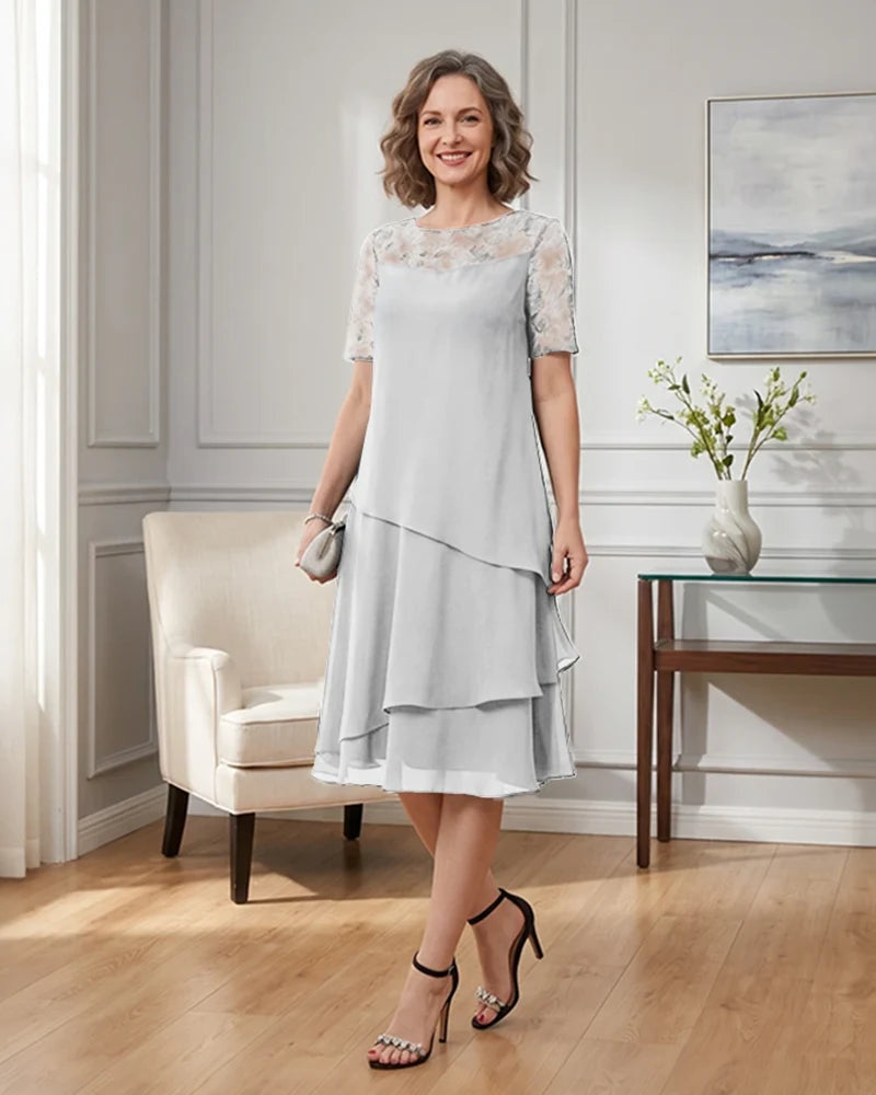 Tiered-Chiffon-Mother-of-the-Bride-Dress-with-Lace-Sleeves-White-1
