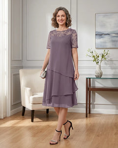 Tiered-Chiffon-Mother-of-the-Bride-Dress-with-Lace-Sleeves-Wisteria-1