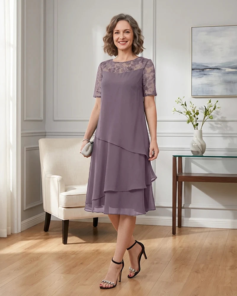Tiered-Chiffon-Mother-of-the-Bride-Dress-with-Lace-Sleeves-Wisteria-1