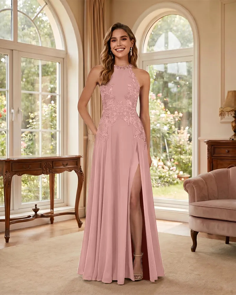 Mermaid-Chiffon-Mother-of-the-Bride-Dress-with-Halter-Neck-Blushing-Pink-1