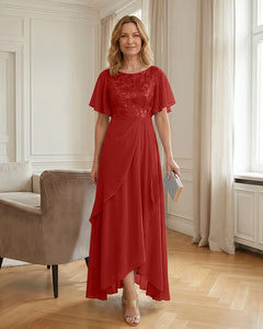 High-Low-Floral-Embroidery-Mother-of-the-Bride-Dress-Red-1