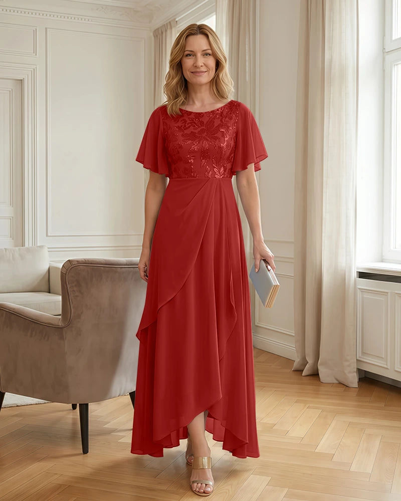 High-Low-Floral-Embroidery-Mother-of-the-Bride-Dress-Red-1