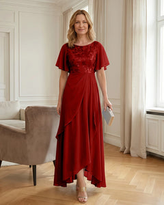 High-Low-Floral-Embroidery-Mother-of-the-Bride-Dress-Terracotta-1