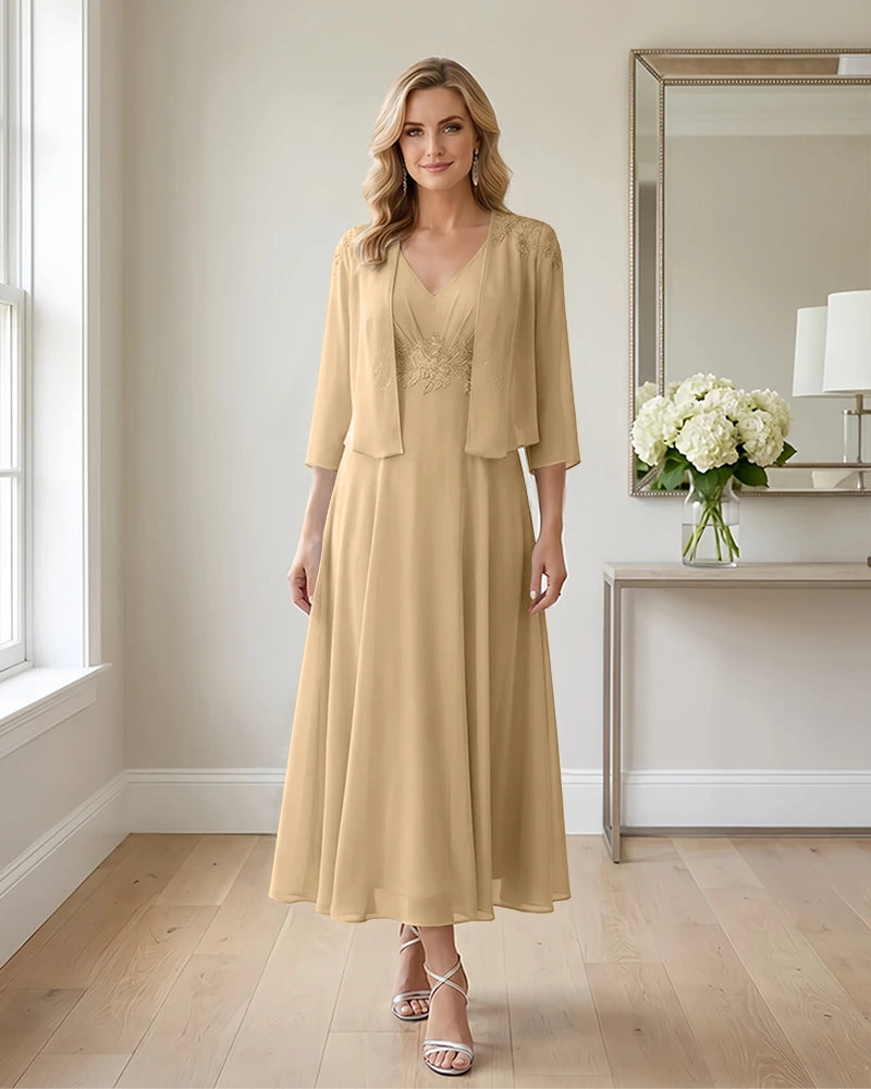 Two-Piece-Embroidered-Shrug-Chiffon-Mother-of-the-Bride-Dress-Champagne-1