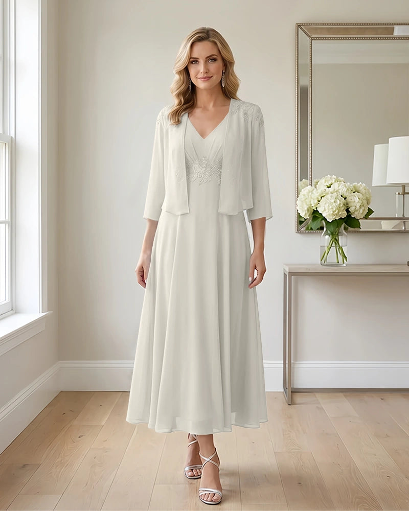 Two-Piece-Embroidered-Shrug-Chiffon-Mother-of-the-Bride-Dress-Ivory-1