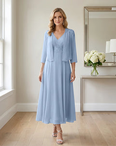 Two-Piece-Embroidered-Shrug-Chiffon-Mother-of-the-Bride-Dress-Lavender-1