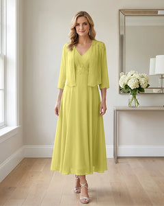 Two-Piece-Embroidered-Shrug-Chiffon-Mother-of-the-Bride-Dress-Lemon-1