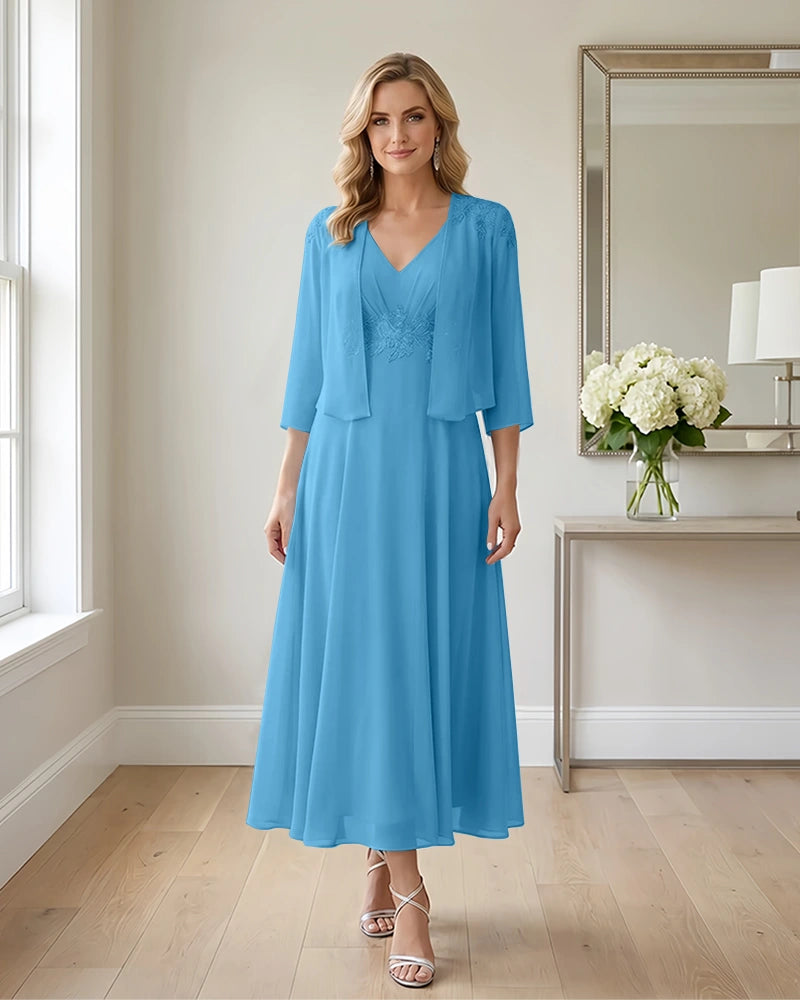 Two-Piece-Embroidered-Shrug-Chiffon-Mother-of-the-Bride-Dress-Ocean-Blue-1